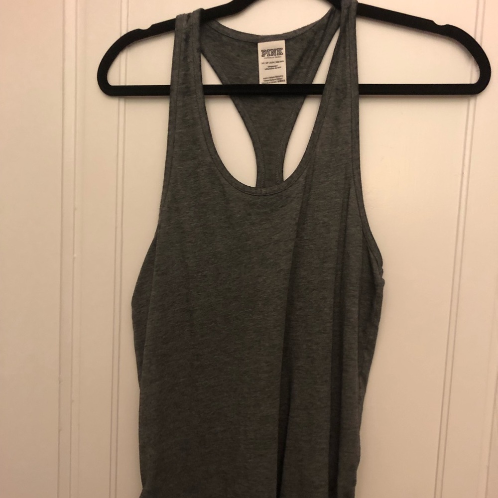 VS Pink: gray cotton tank top